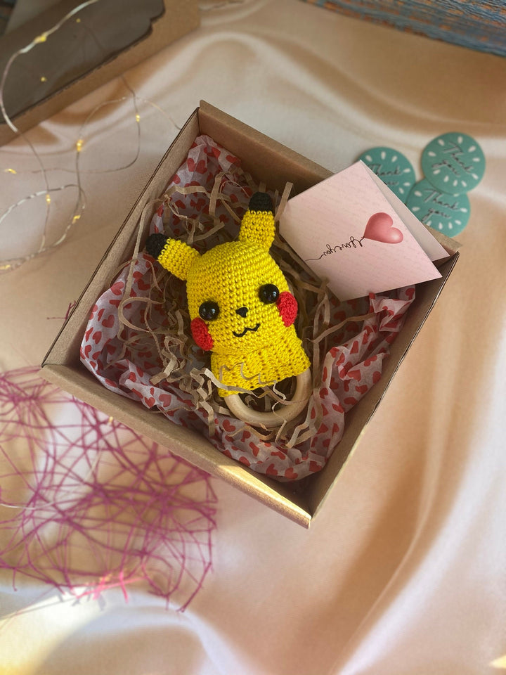 Pokemon Pikachu rattle, Inspired Pokeball, Baby shower, baby gift