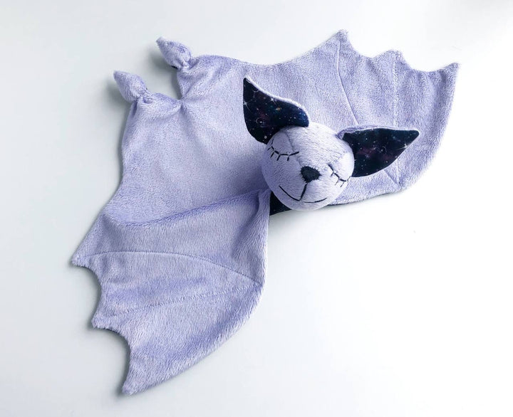 Bat lovey blanket, bat plush, Halloween baby shower gift, bat nursery decor, stuff bat for baby