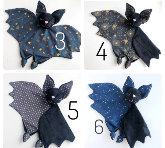 Halloween bat plush, Halloween baby shower gift, black bat lovey with spider, Halloween nursery decor, baby lovey blanket