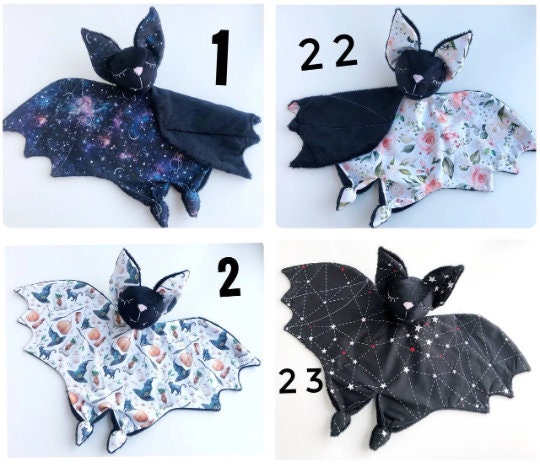 Halloween bat plush, Halloween baby shower gift, black bat lovey with spider, Halloween nursery decor, baby lovey blanket