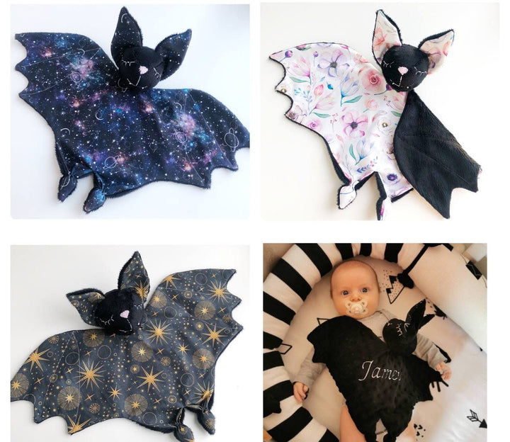 Baby lovey bat security blanket