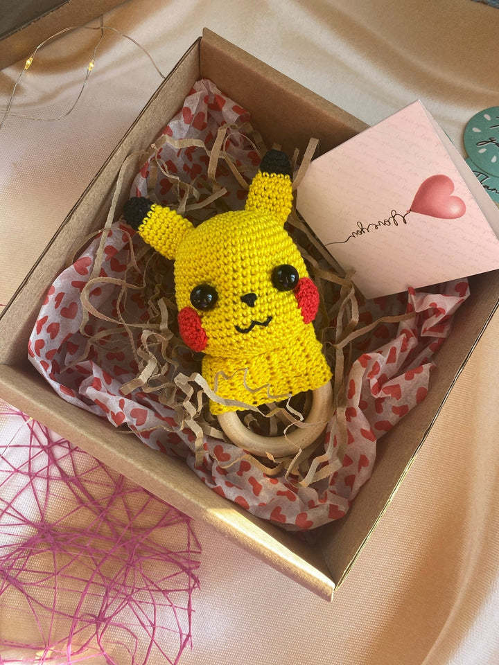 Pokemon Pikachu rattle, Inspired Pokeball, Baby shower, baby gift