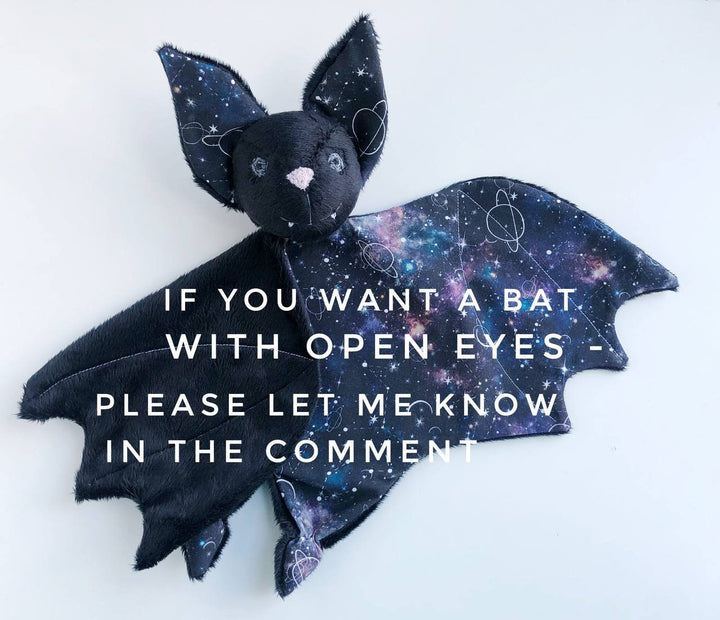 Personalised Bat lovey blanket, bat plush, Halloween baby shower gift, bat nursery decor, stuff bat for baby, security blanket, galaxy