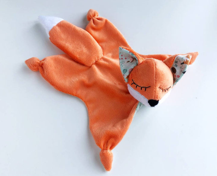 baby lovey, animal lovey, fox lovey blanket, fox doudou, baby comforter, fox baby shower