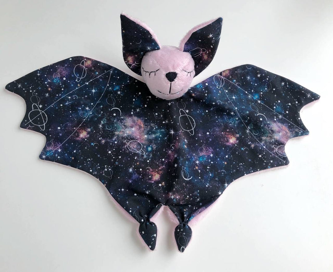 pink bat plush, candy bat for baby girl, bat lovey blanket, Halloween baby girl gift