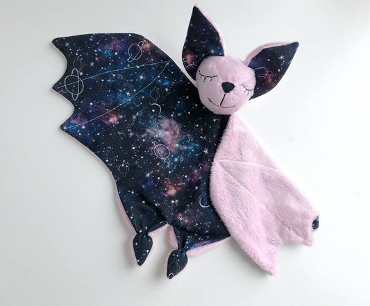 pink bat plush, candy bat for baby girl, bat lovey blanket, Halloween baby girl gift