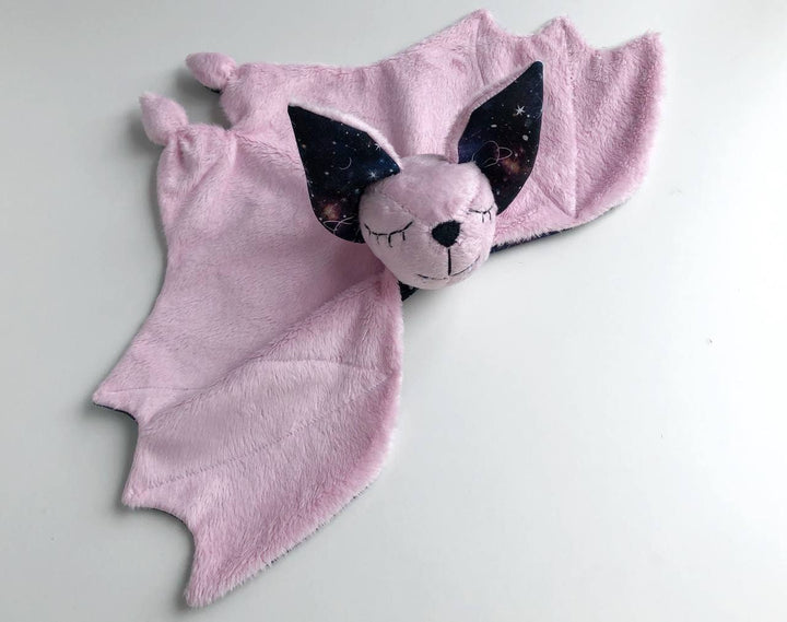 pink bat plush, candy bat for baby girl, bat lovey blanket, Halloween baby girl gift