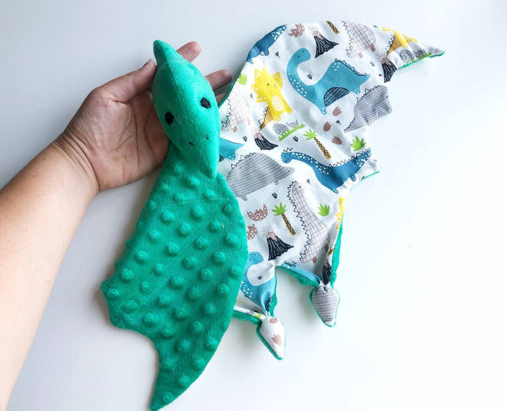 pterodactyl baby lovey blanket, dinosaur baby shower gift, Dino nursery decor