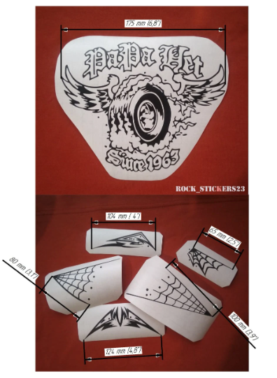 Guitar vinyl decal on electric guitar gear case
