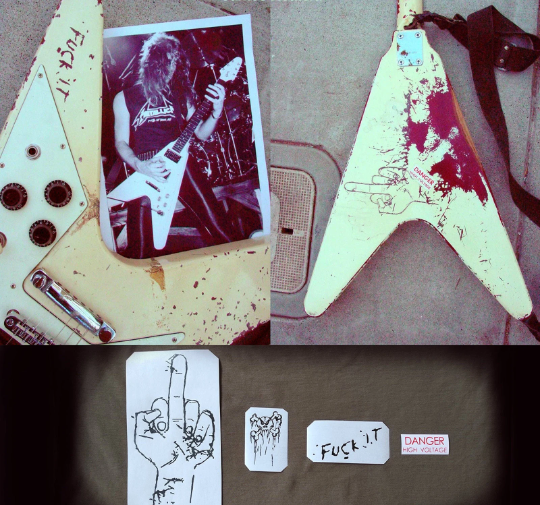 James Hetfield guitar stickers Electra Flying V vinyl decal