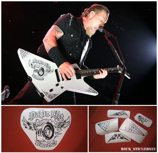 Metal guitar vinyl stickers decal set with James Hetfield ESP logo