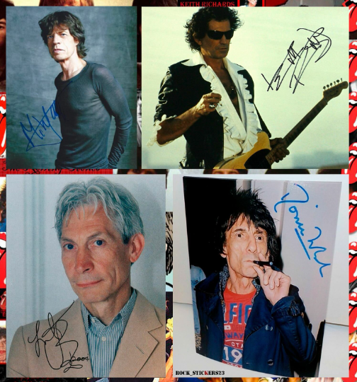 Autograph Rolling Stones decal stickers set