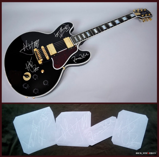 Rolling Stones stickers featuring autographs of Mick Jagger Keith Richards Charlie Watt