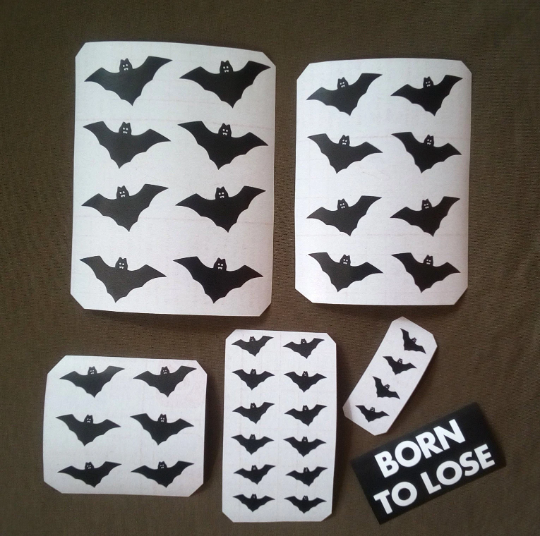 Bat sticker set for Strat-style electric guitar
